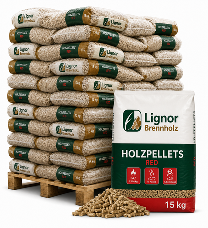 Heizfuxx Red ENplus A1 Hartholzpellets 6 mm – Palette 975 kg