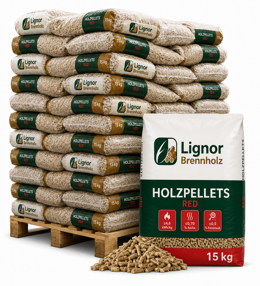 Heizfuxx Red ENplus A1 Hartholzpellets 6 mm – Palette 975 kg