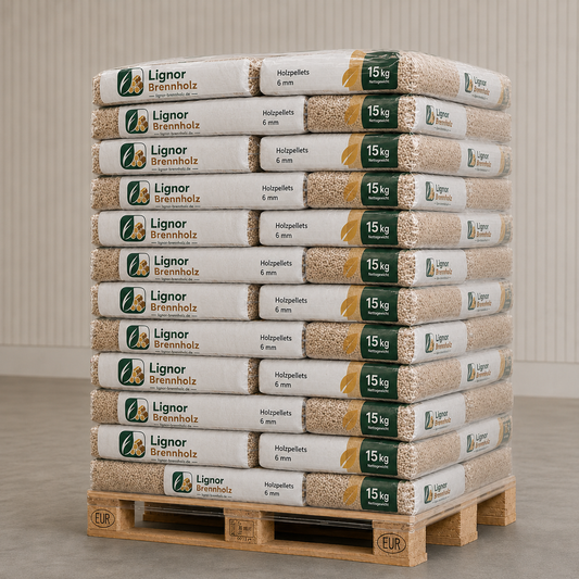 Holzpellets ENplus A1 6 mm – Palette 990 kg (66 × 15 kg)