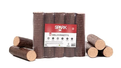 Spark Buchen-Kaminbriketts – Rundbriketts aus hochwertigem Buchenholz, ca. 960 kg pro Palette, ideal für effizientes und langanhaltendes Heizen