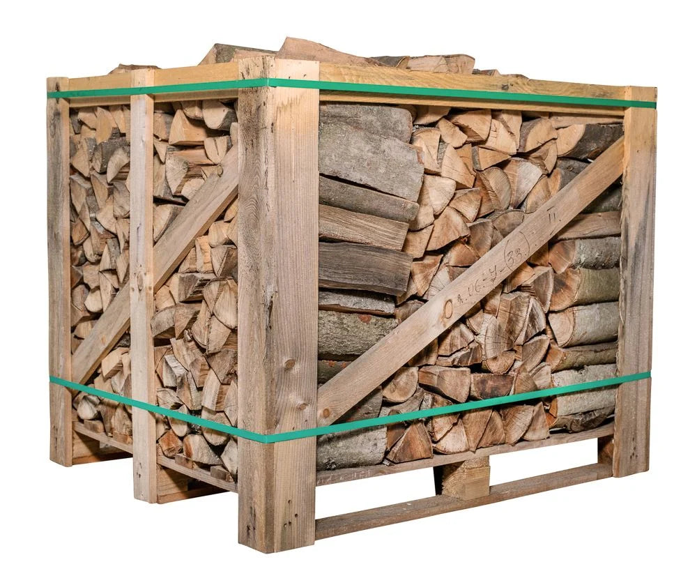Brennholz Buche 33 cm 1 RM Palette - Rotbuche Brennholz – 1 Raummeter in praktischer Box, 33 cm
