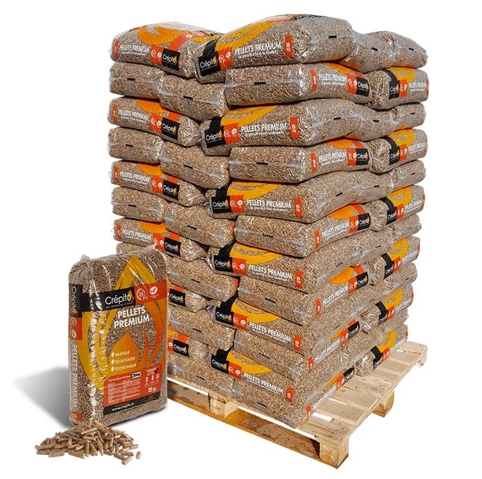 Premium Holzpellets – 1.080 kg (72 × 15 kg) -1.080 kg hochwertige Naturholz-Pellets